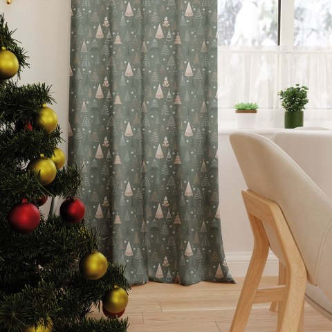 GEOMETRYCZNE CHOINKI Tkanina na zasłony NINA WODOODPORNA, szer. 160cm, kolor 002 zielony DBN275/NIW/002/160000/1