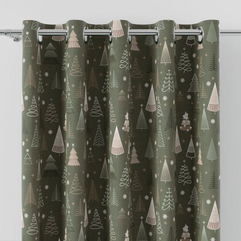 GEOMETRYCZNE CHOINKI Tkanina na zasłony NINA WODOODPORNA, szer. 160cm, kolor 002 zielony DBN275/NIW/002/160000/1