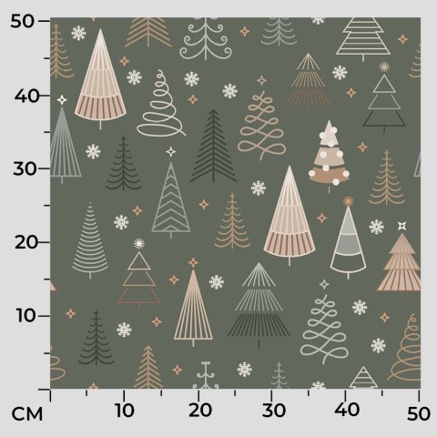 GEOMETRYCZNE CHOINKI Tkanina na zasłony NINA WODOODPORNA, szer. 160cm, kolor 002 zielony DBN275/NIW/002/160000/1