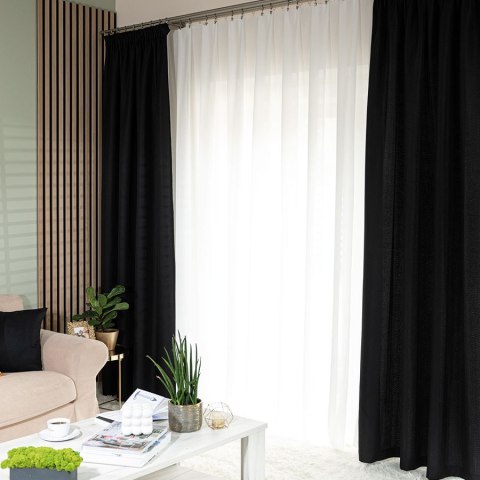 JODEŁKA Tkanina na zasłony, wys. 300cm, kolor 111 czarny 724330/TDP/111/000300/1