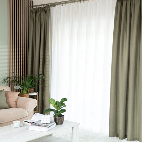 JODEŁKA Tkanina na zasłony, wys. 300cm, kolor 364 szarozielony 724330/TDP/364/000300/1