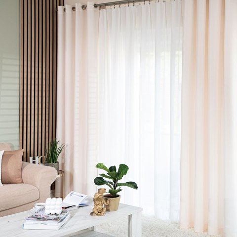 JODEŁKA Zasłona gotowa na przelotkach, 250x140 cm, kolor 007 kremowy 724330/ZGP/007/140250/1