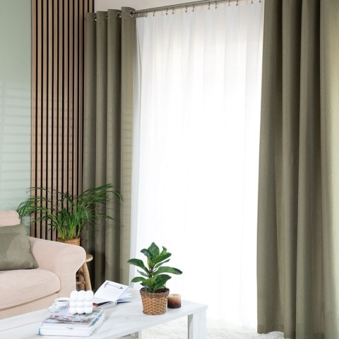 JODEŁKA Zasłona gotowa na przelotkach, 250x140 cm, kolor 364 szarozielony 724330/ZGP/364/140250/1