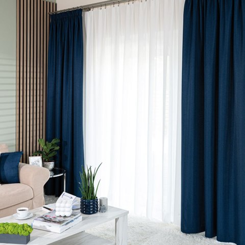 JODEŁKA Zasłona gotowa na taśmie, 250x140 cm, kolor 011 niebieski 724330/ZGT/011/140250/1