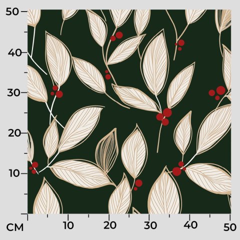 LIŚCIE JARZĘBINY Tkanina na zasłony VELVET, szer. 150cm, kolor 002 zielony DBN263/VEL/002/150000/1