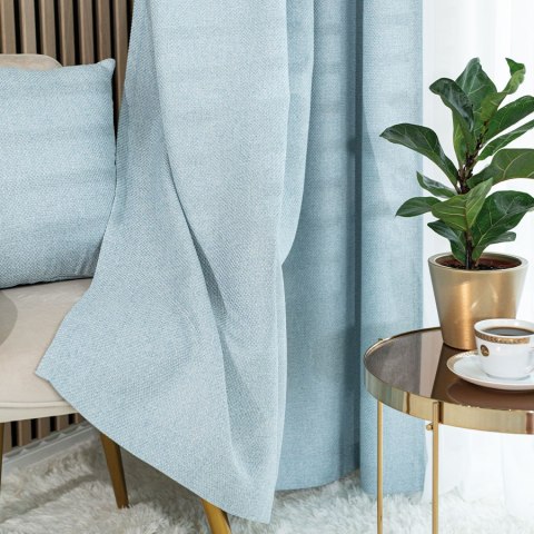 MOLLY Zasłona gotowa na taśmie, 140x250 cm, kolor 005 jasny niebieski 651350/ZGT/005/140250/1