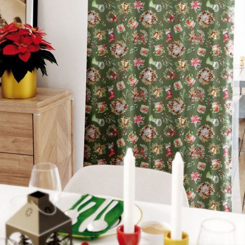 ŚWIĄTECZNY MIX Tkanina na zasłony NINA WODOODPORNA, szer. 160cm, kolor 002 zielony DBN277/NIW/002/160000/1