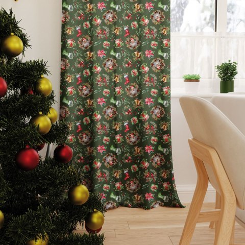 ŚWIĄTECZNY MIX Tkanina na zasłony NINA WODOODPORNA, szer. 160cm, kolor 002 zielony DBN277/NIW/002/160000/1