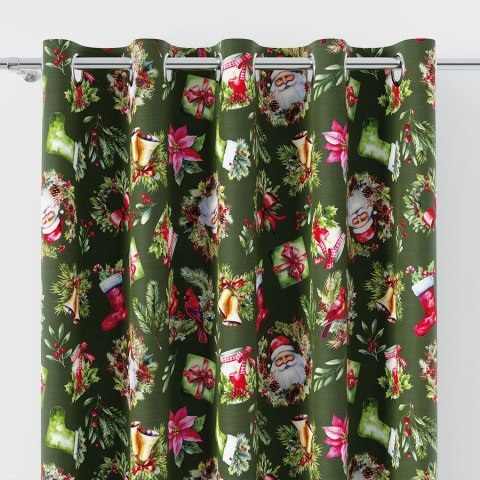 ŚWIĄTECZNY MIX Tkanina na zasłony NINA WODOODPORNA, szer. 160cm, kolor 002 zielony DBN277/NIW/002/160000/1