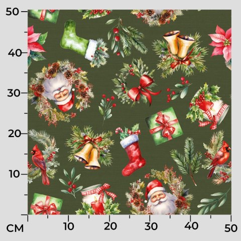 ŚWIĄTECZNY MIX Tkanina na zasłony NINA WODOODPORNA, szer. 160cm, kolor 002 zielony DBN277/NIW/002/160000/1