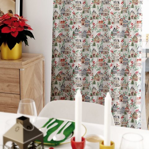 ZIMOWE MIASTECZKO Tkanina na zasłony NINA WODOODPORNA, szer. 160cm, kolor 009 wielokolorowy DBN266/NIW/009/160000/1