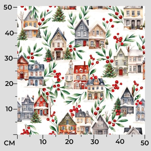 ZIMOWE MIASTECZKO Tkanina na zasłony NINA WODOODPORNA, szer. 160cm, kolor 009 wielokolorowy DBN266/NIW/009/160000/1