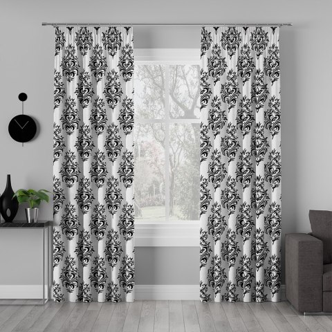 ALEXIS Tkanina na zasłony VELVET, szer. 150cm, kolor biały z czarnym D00125/VEL/001/150000/1