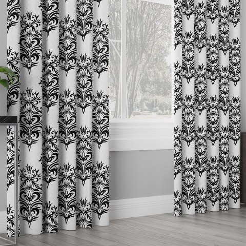 ALEXIS Tkanina na zasłony VELVET, szer. 150cm, kolor biały z czarnym D00125/VEL/001/150000/1