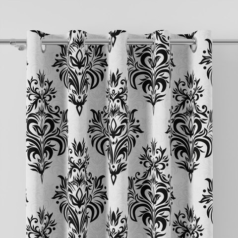 ALEXIS Tkanina na zasłony VELVET, szer. 150cm, kolor biały z czarnym D00125/VEL/001/150000/1