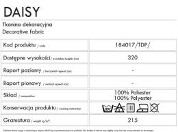 DAISY Tkanina dekoracyjna, wys. 320cm, kolor 003 kremowy 184017/TDP/003/000320/1