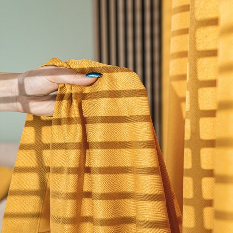 JODEŁKA Zasłona gotowa na taśmie, 250x140 cm, kolor 019 musztardowy 724330/ZGT/019/140250/1