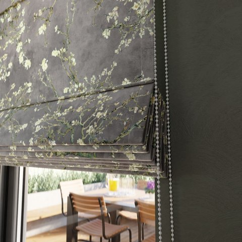 KWITNĄCY MIGDAŁOWIEC Tkanina na zasłony VELVET, szer. 150cm, kolor 010 pastelowy fioletowy D00301/VEL/010/150000/1