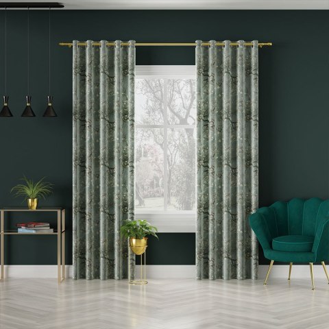 KWITNĄCY MIGDAŁOWIEC Tkanina na zasłony VELVET, szer. 150cm, kolor 012 szałwiowy D00301/VEL/012/150000/1