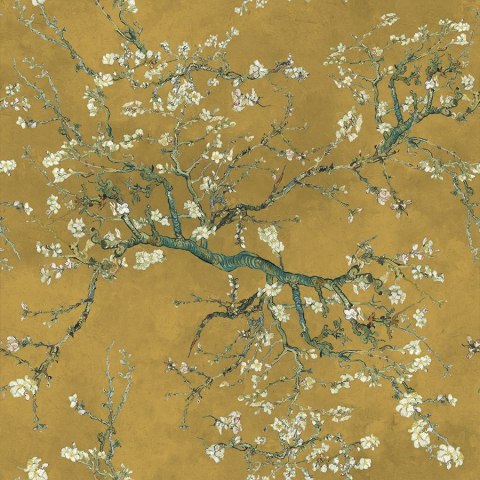 KWITNĄCY MIGDAŁOWIEC Tkanina na zasłony VELVET, szer. 150cm, kolor 018 szafranowy D00301/VEL/018/150000/1