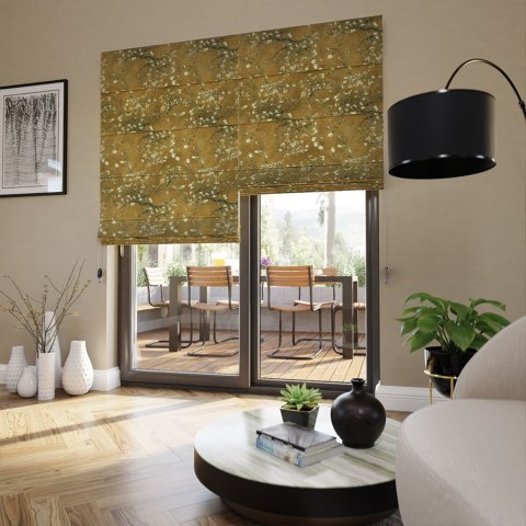 KWITNĄCY MIGDAŁOWIEC Tkanina na zasłony VELVET, szer. 150cm, kolor 018 szafranowy D00301/VEL/018/150000/1