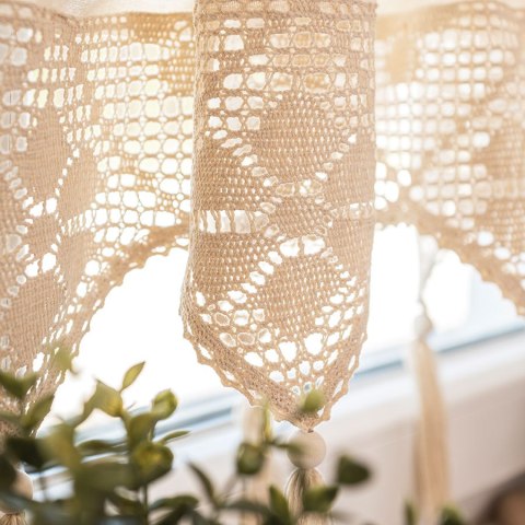 RACHELA Zazdrostka gotowa z ażurem, 45x200cm, kolor kremowy 912432/ZAZ/012/200045/1