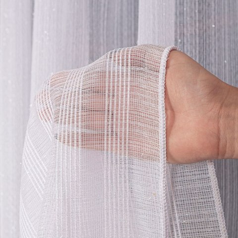 Firanka fantazyjna z ołowianką, wys. 320 cm, kolor 101 biały z błyskiem 002134/OLO/101/000320/1