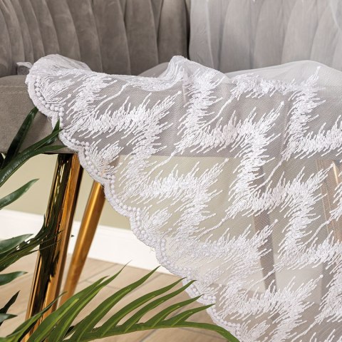 Firanka haftowana, wys. 280cm, kolor biały 127337/768/001/000280/1