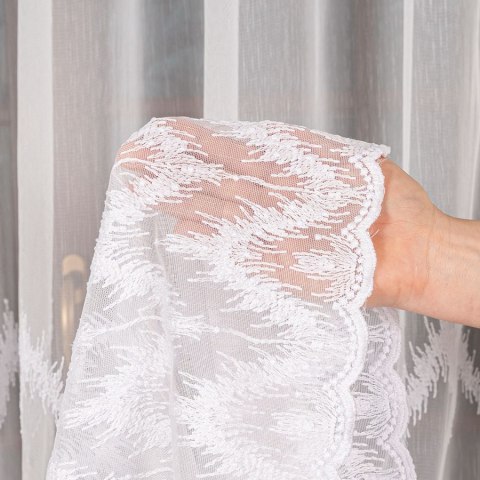 Firanka haftowana, wys. 280cm, kolor biały 127337/768/001/000280/1