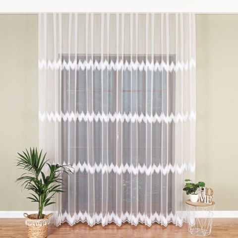 Firanka haftowana, pasowa, wys. 280cm, kolor biały 127391/885/001/000280/1