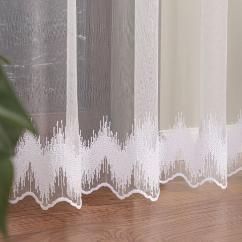 Firanka haftowana, pasowa, wys. 280cm, kolor biały 127391/885/001/000280/1