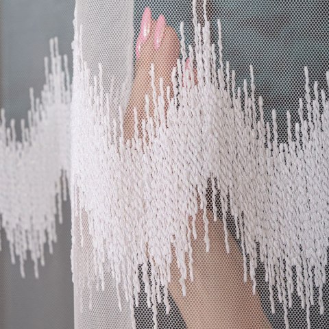 Firanka haftowana, pasowa, wys. 280cm, kolor biały 127391/885/001/000280/1