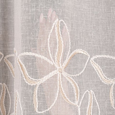 Firanka haftowana, pasowa, wys. 280cm, kolor 081 krem z złotym 024979/OLO/081/000280/1