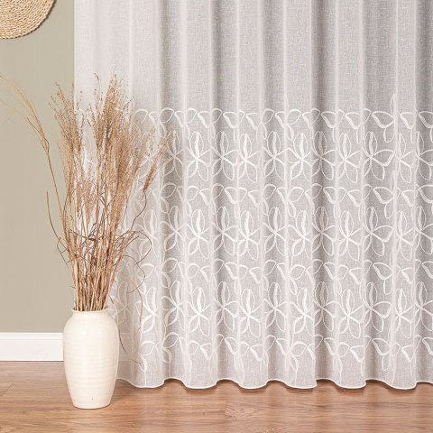 Firanka haftowana, pasowa, wys. 280cm, kolor 140 krem 024979/OLO/140/000280/1