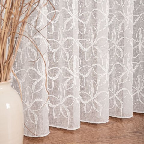 Firanka haftowana, pasowa, wys. 280cm, kolor 140 krem 024979/OLO/140/000280/1