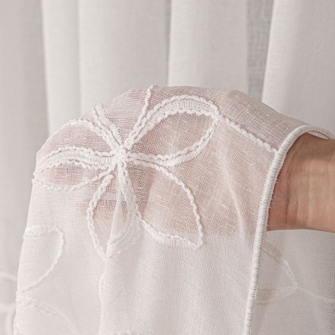 Firanka haftowana, pasowa, wys. 280cm, kolor 140 krem 024979/OLO/140/000280/1