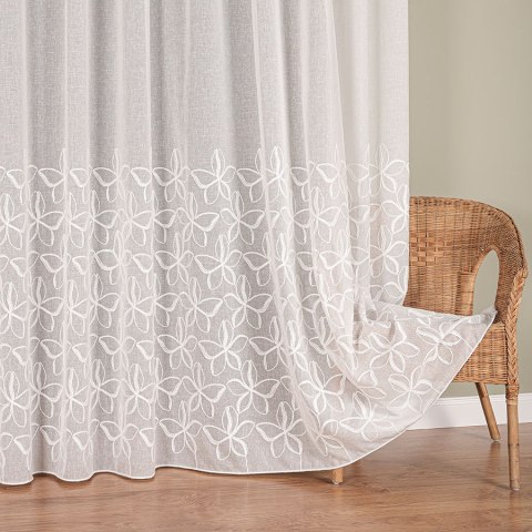 Firanka haftowana, pasowa, wys. 280cm, kolor 140 krem 024979/OLO/140/000280/1