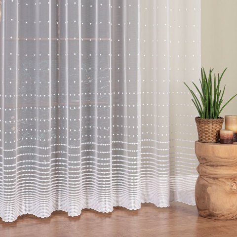 Firanka haftowana, pasowa, wys. 290cm, kolor biały 006112/885/001/000290/1