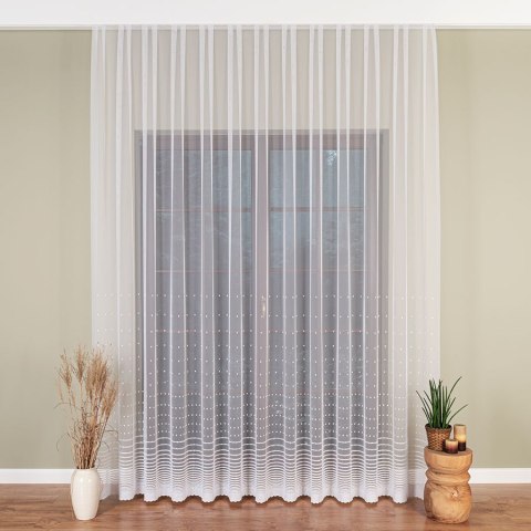 Firanka haftowana, pasowa, wys. 290cm, kolor biały 006112/885/001/000290/1