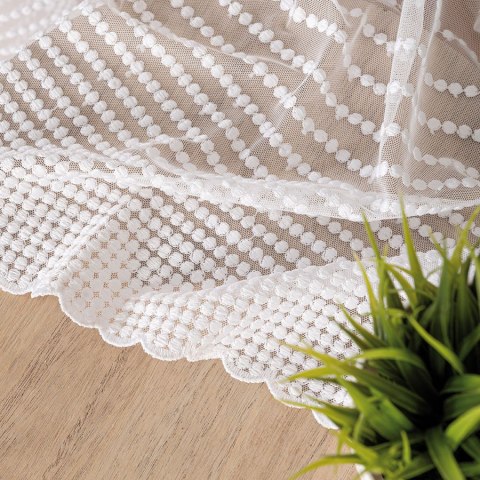 Firanka haftowana, pasowa, wys. 290cm, kolor biały 006112/885/001/000290/1