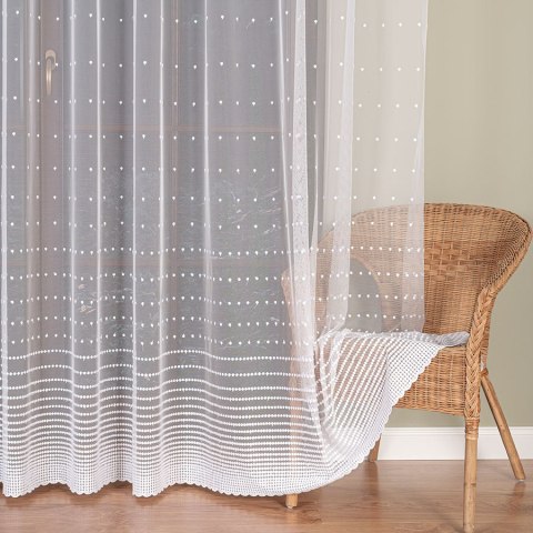 Firanka haftowana, pasowa, wys. 290cm, kolor biały 006112/885/001/000290/1