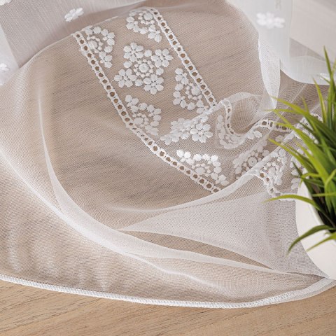 Firanka haftowana, pasowa z ołowianką, wys. 290cm, kolor biały 013295/OLO/001/000290/1