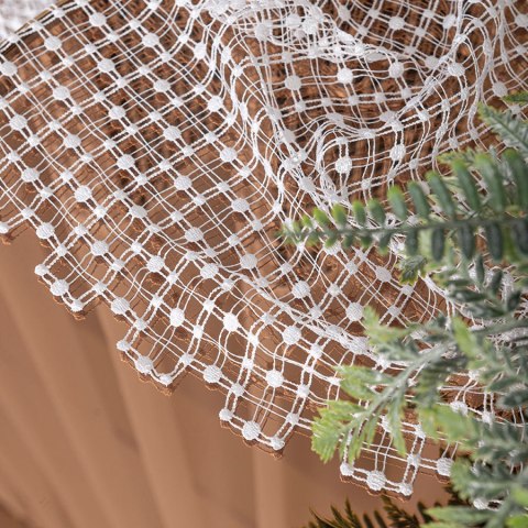 Firanka z aplikacją na markizecie, pasowa, wys. 280cm, kolor 680 biały z białym dołem 081778/433/680/000280/1