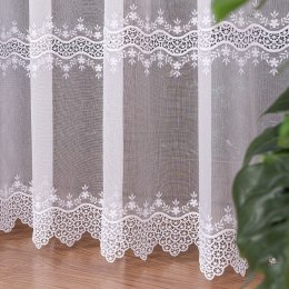 Firanka z aplikacją, pasowa na markizecie, wys. 280cm, kolor biały 112964/178/001/000280/1