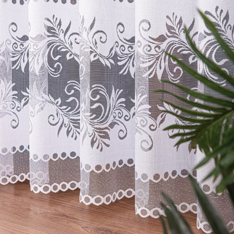 Firanka żakardowa, pasowa, wys. 250cm, kolor biały 018074/000/001/000250/1