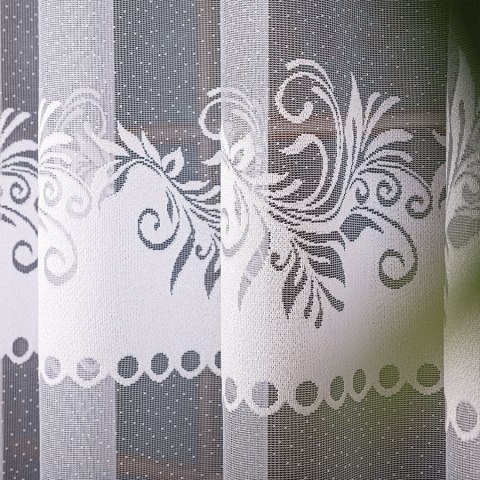 Firanka żakardowa, pasowa, wys. 250cm, kolor biały 018074/000/001/000250/1