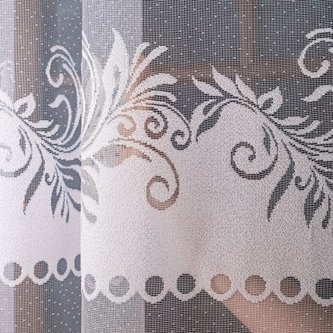 Firanka żakardowa, pasowa, wys. 250cm, kolor biały 018074/000/001/000250/1