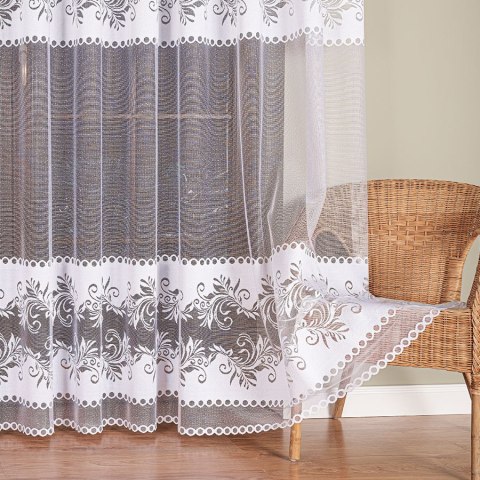 Firanka żakardowa, pasowa, wys. 250cm, kolor biały 018074/000/001/000250/1