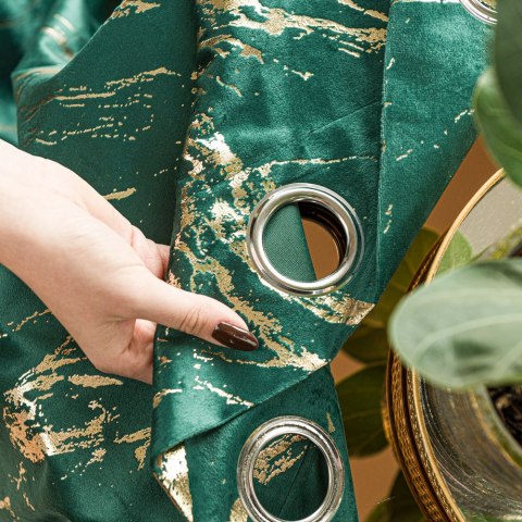 MARMA Zasłona gotowa na przelotkach, 250x140cm, kolor 010 ciemny zielony; butelkowy TD0033/ZGP/010/140 250