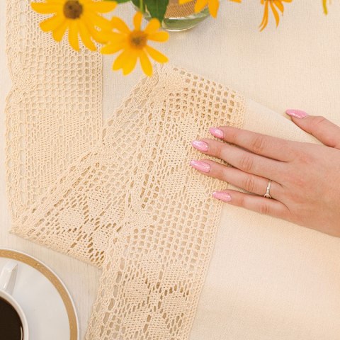 RACHELA Bieżnik z ażurem, 60x120cm, kolor kremowy 912432/KSP/012/060120/1